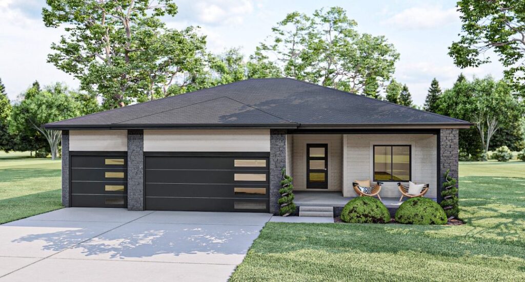 Exterior view of a single level Ranch-style home by The Home Company